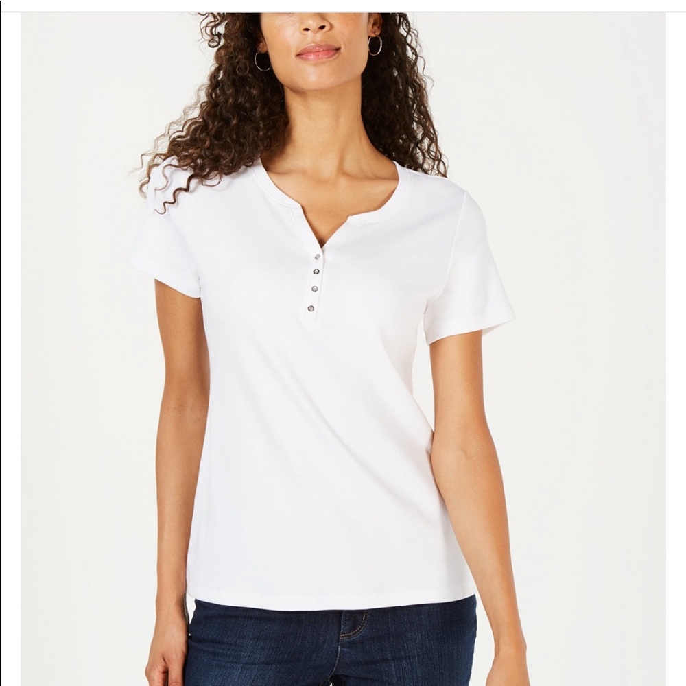 Women’s Karen Scott Petite Cotton Henley Top
